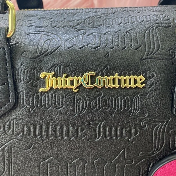 🖤 Juicy Couture Deboss Logo Black Speedy Satchel - Picture 4 of 11